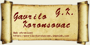 Gavrilo Koronsovac vizit kartica